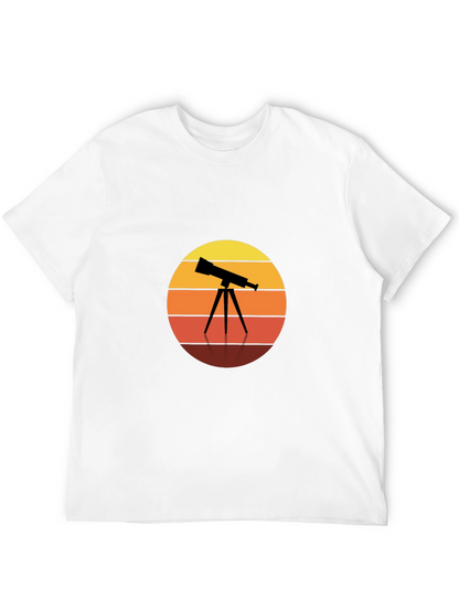 Telescope Sunset Graphic Tee - Astronomy Lovers Shirt