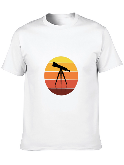 Telescope Sunset Graphic Tee - Astronomy Lovers Shirt