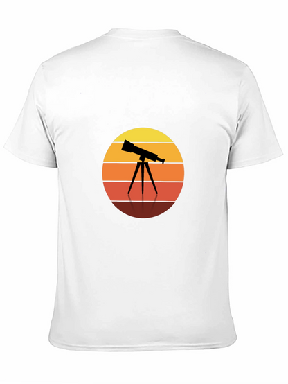 Telescope Sunset Graphic Tee - Astronomy Lovers Shirt
