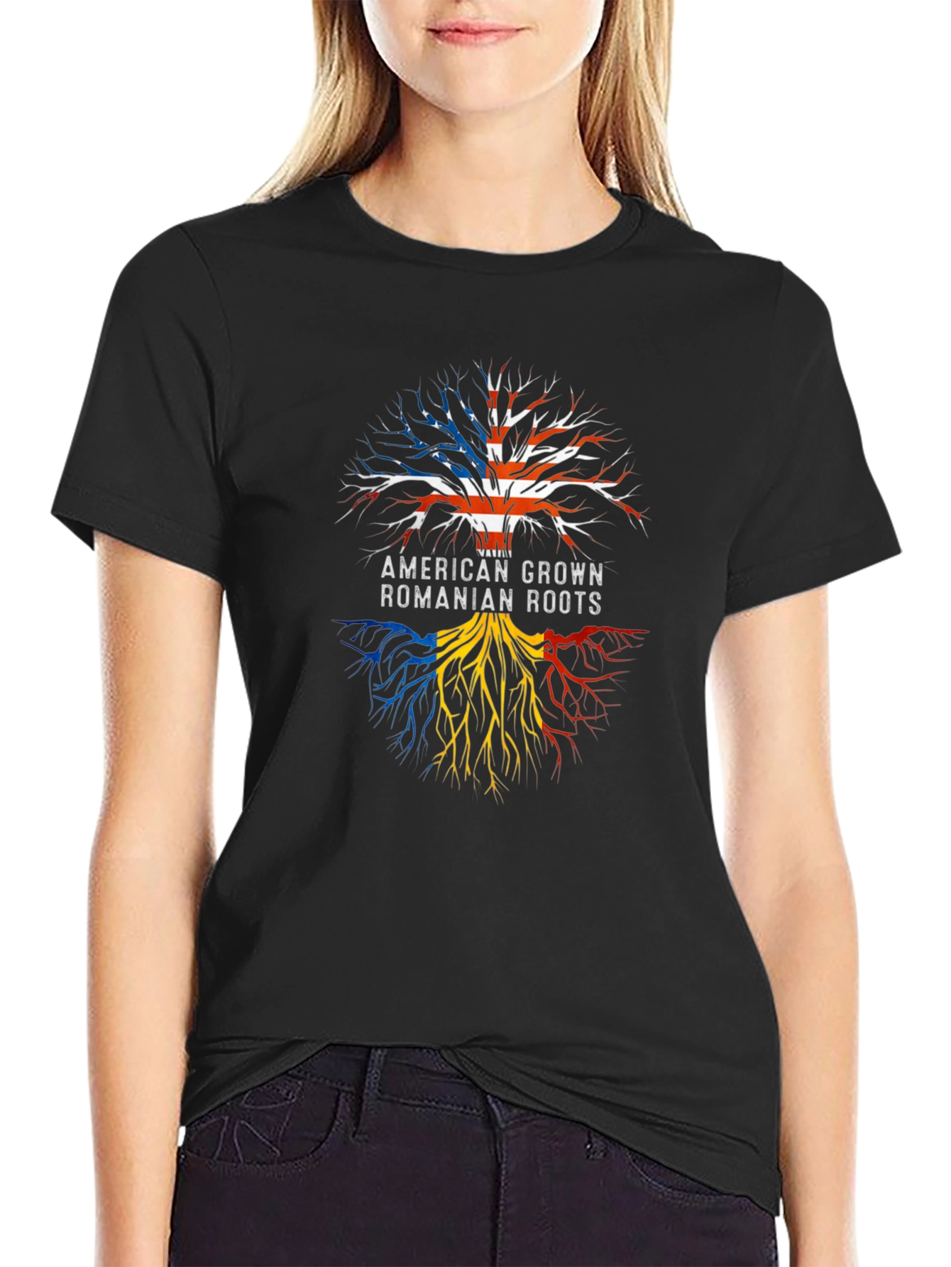 American Grown Romanian Roots Graphic T-Shirt