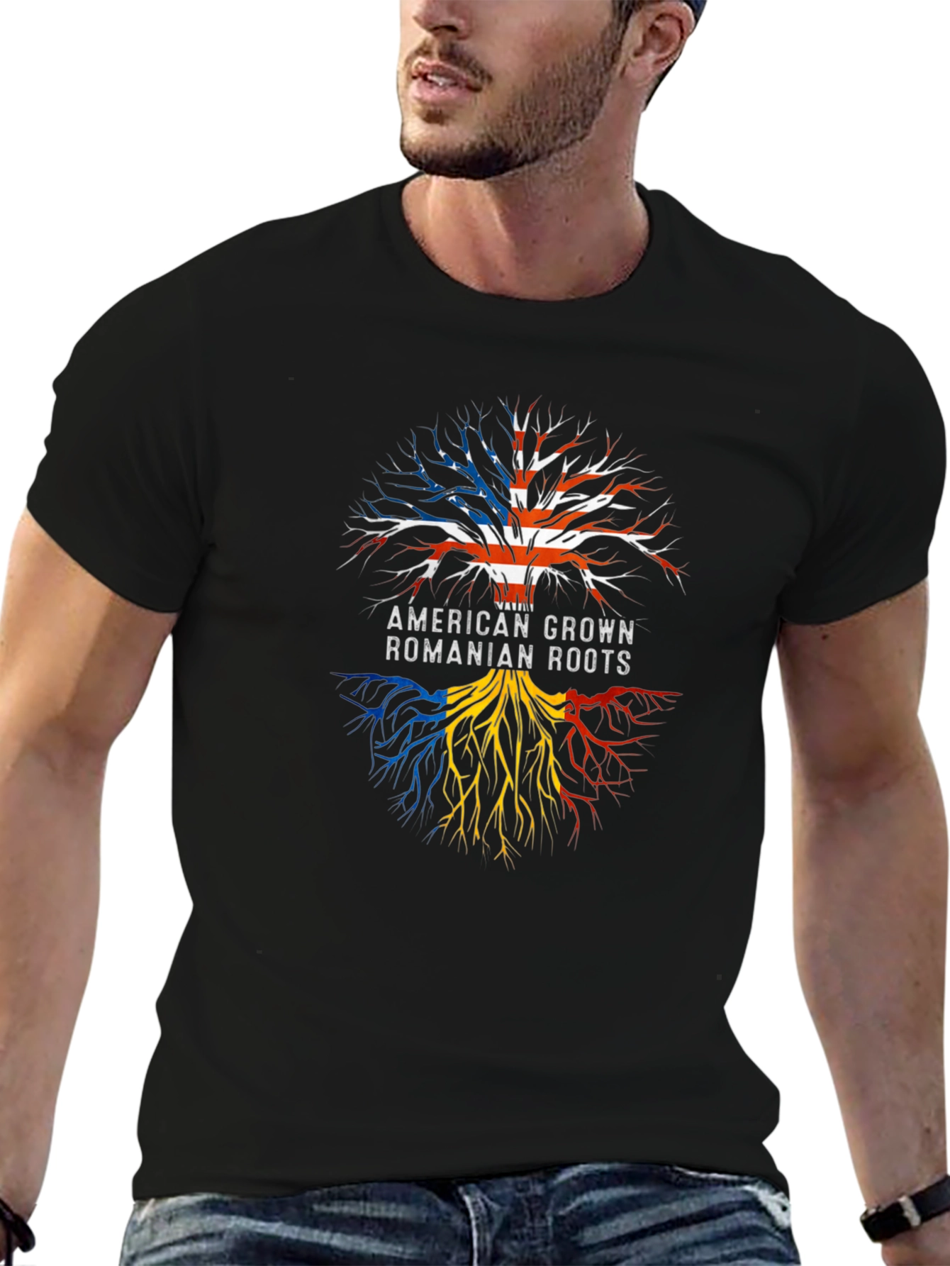 American Grown Romanian Roots Graphic T-Shirt