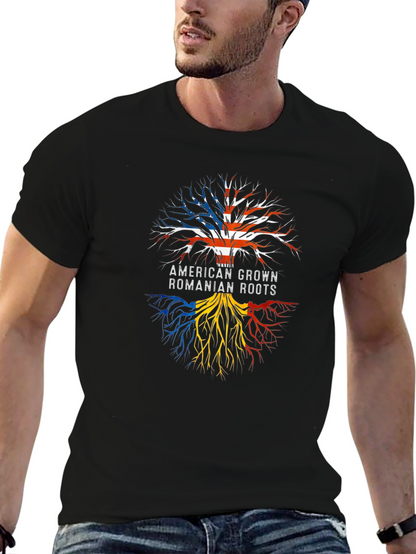 American Grown Romanian Roots Graphic T-Shirt