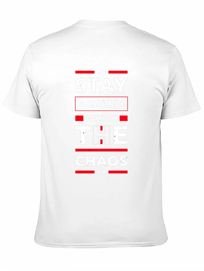 Stay Calm Within The Chaos Black Graphic T-Shirt