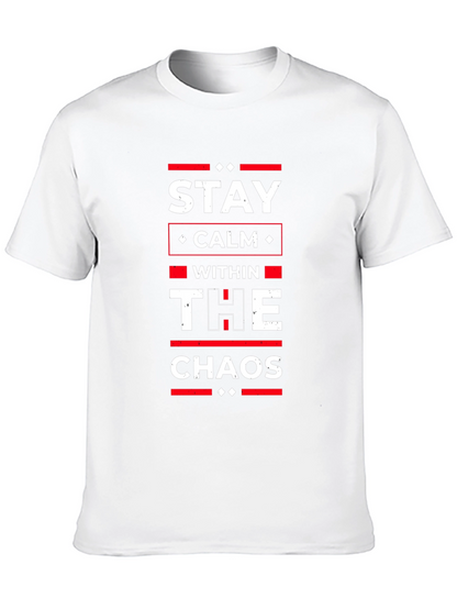 Stay Calm Within The Chaos Black Graphic T-Shirt