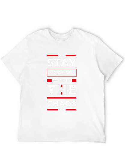 Stay Calm Within The Chaos Black Graphic T-Shirt