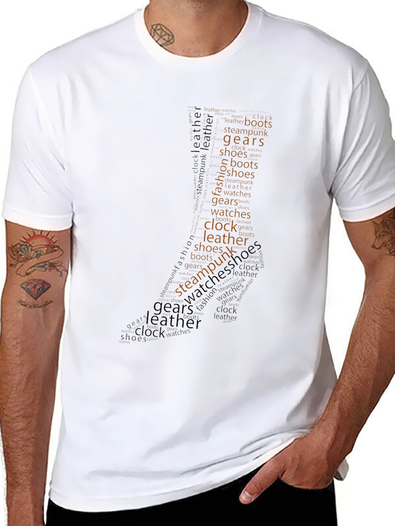 Steampunk Word Art Graphic T-Shirt