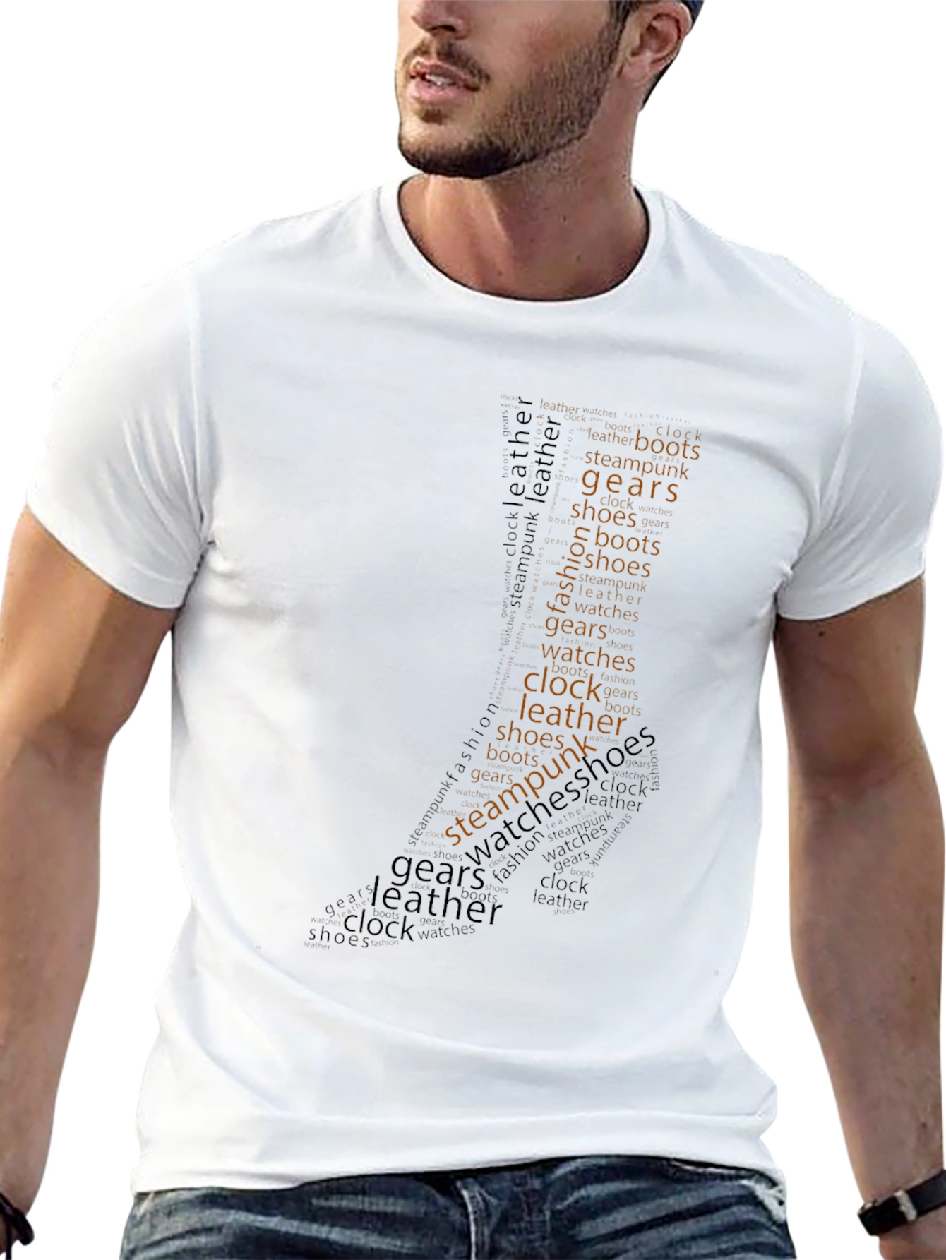 Steampunk Word Art Graphic T-Shirt