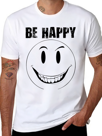 Be Happy Graphic Tee - Creepy Smile T-Shirt