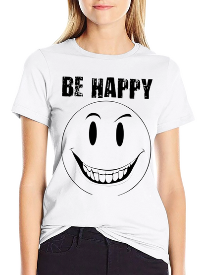 Be Happy Graphic Tee - Creepy Smile T-Shirt