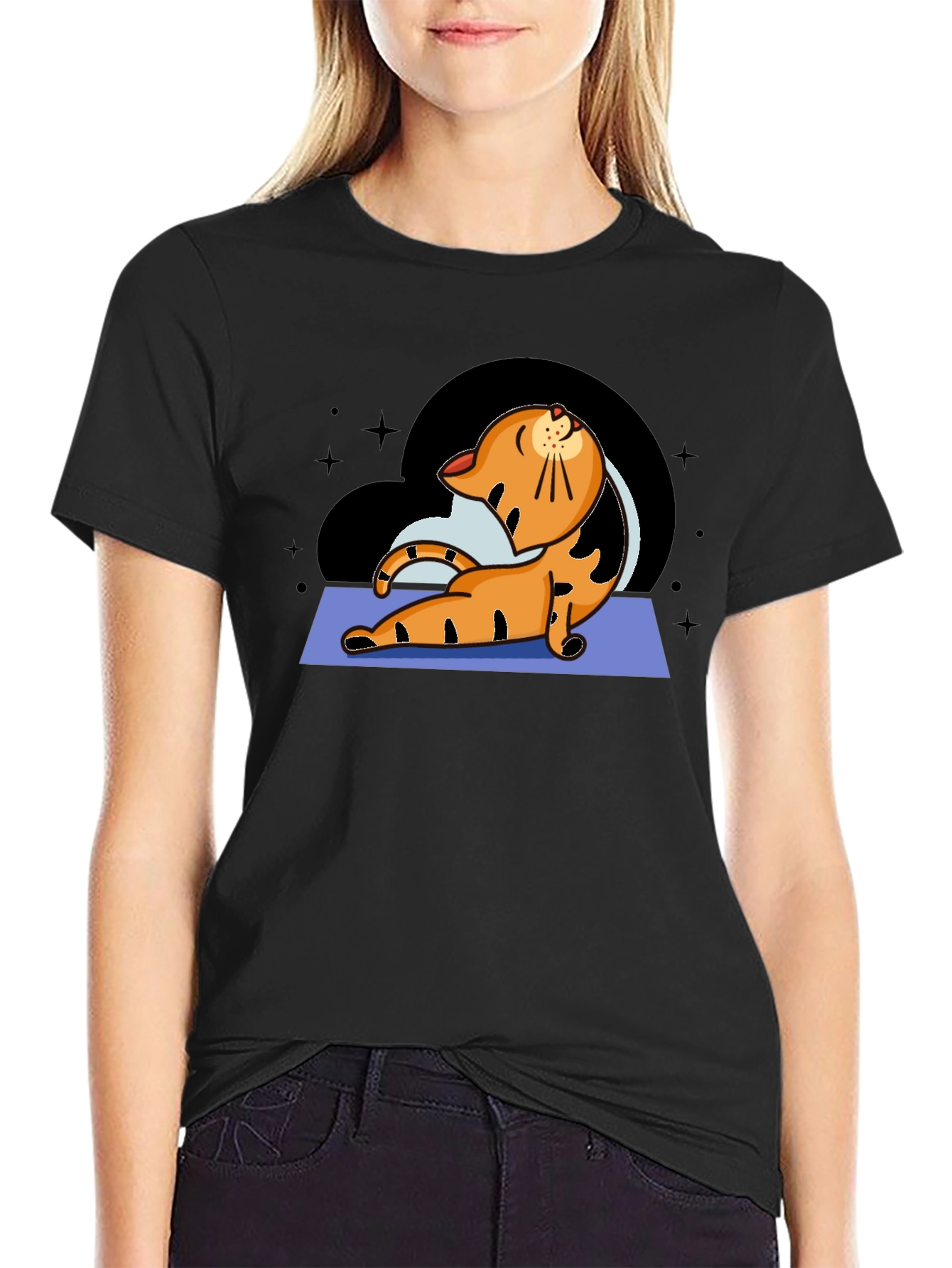 Yoga Cat Graphic T-Shirt