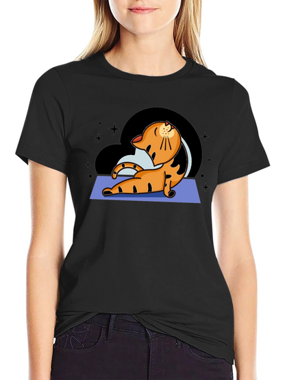 Yoga Cat Graphic T-Shirt