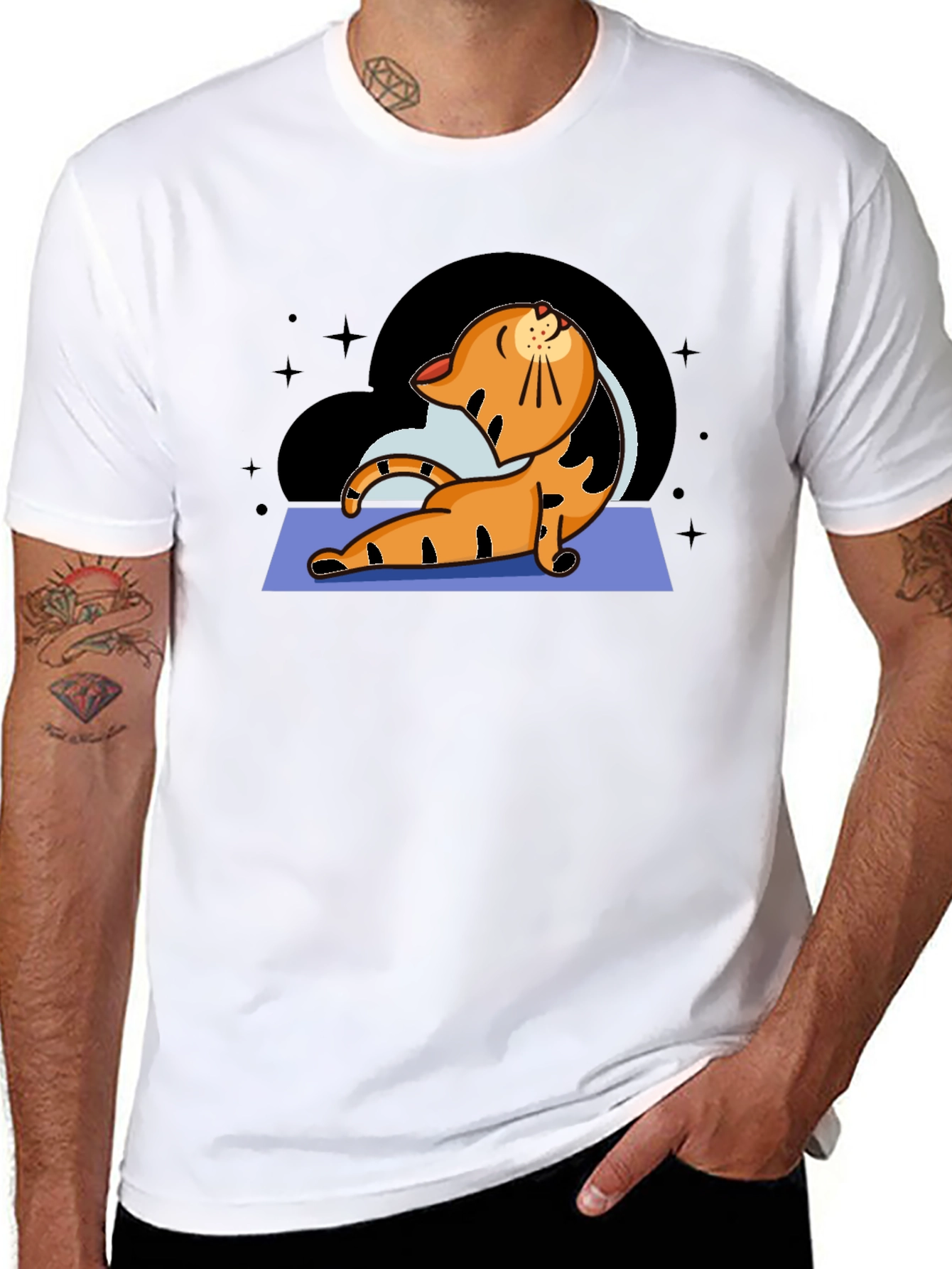 Yoga Cat Graphic T-Shirt