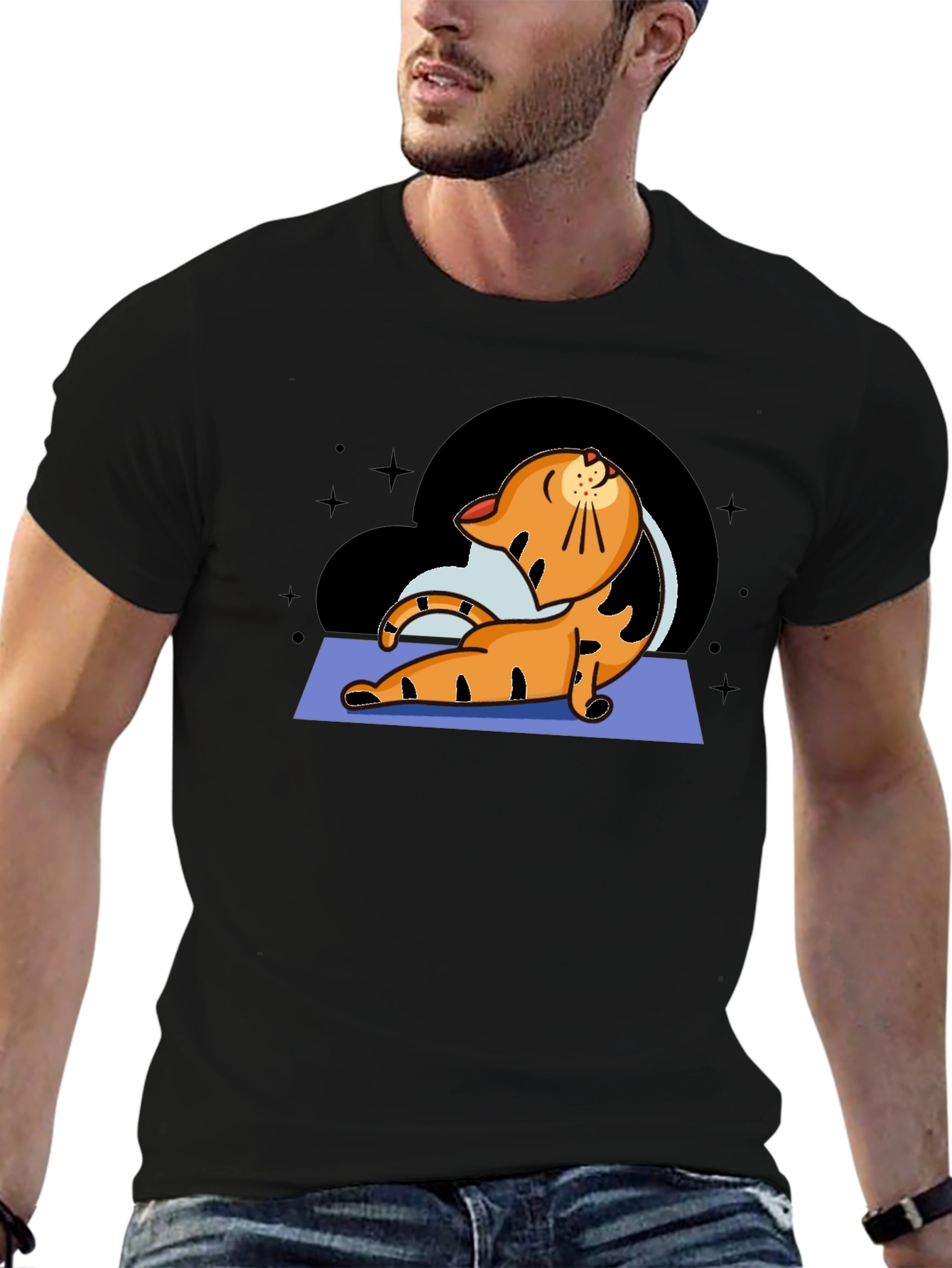 Yoga Cat Graphic T-Shirt