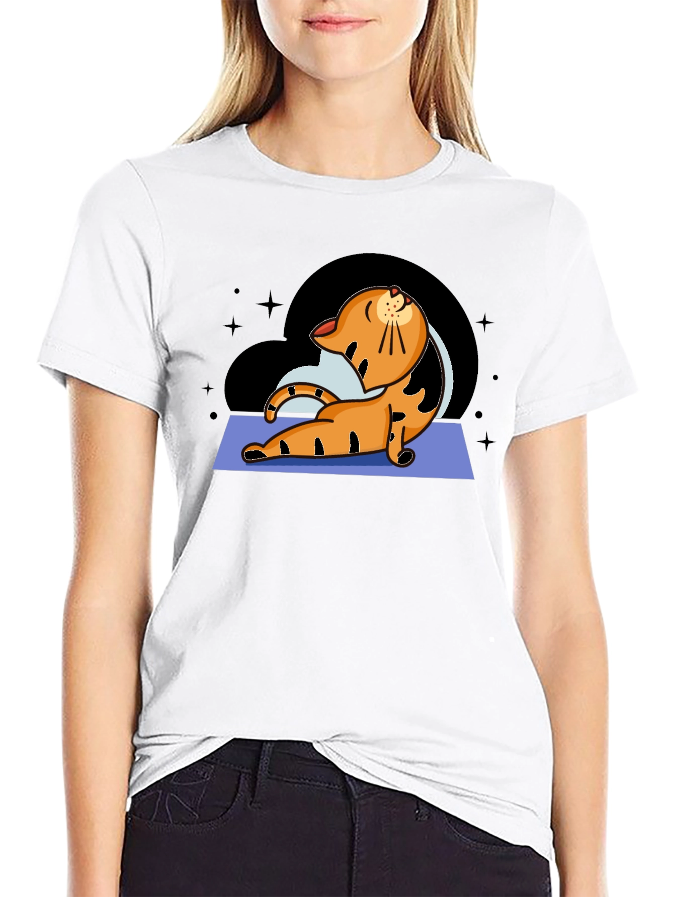Yoga Cat Graphic T-Shirt