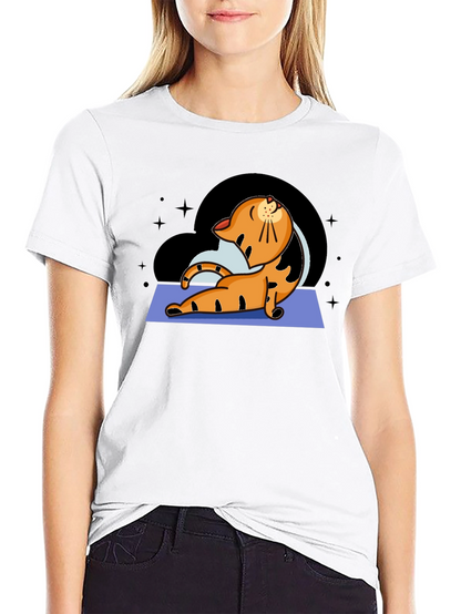Yoga Cat Graphic T-Shirt