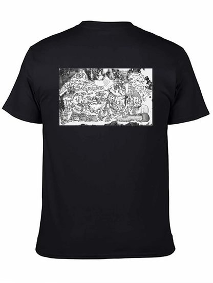 Abstract Collage Print Black Tee
