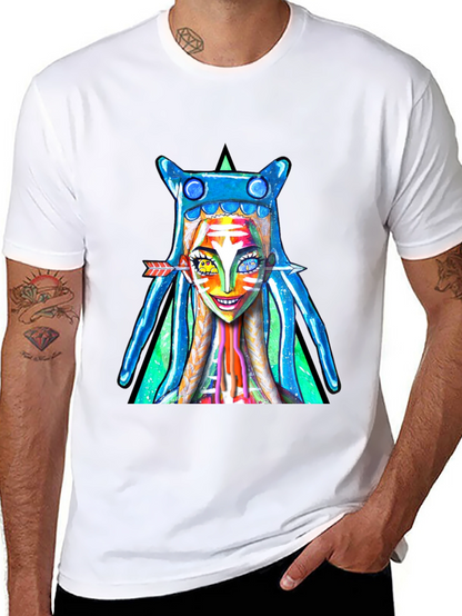 Vibrant Graphic Print Tee - Unique Artistic Design