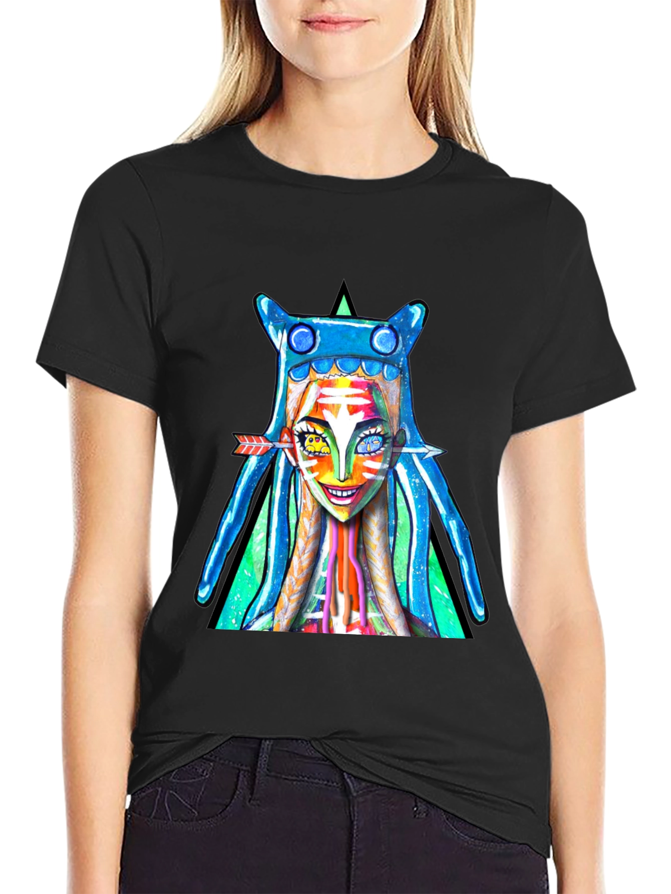 Vibrant Graphic Print Tee - Unique Artistic Design