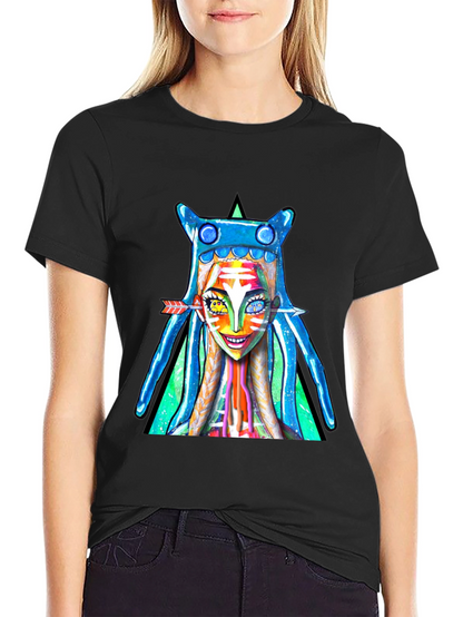 Vibrant Graphic Print Tee - Unique Artistic Design