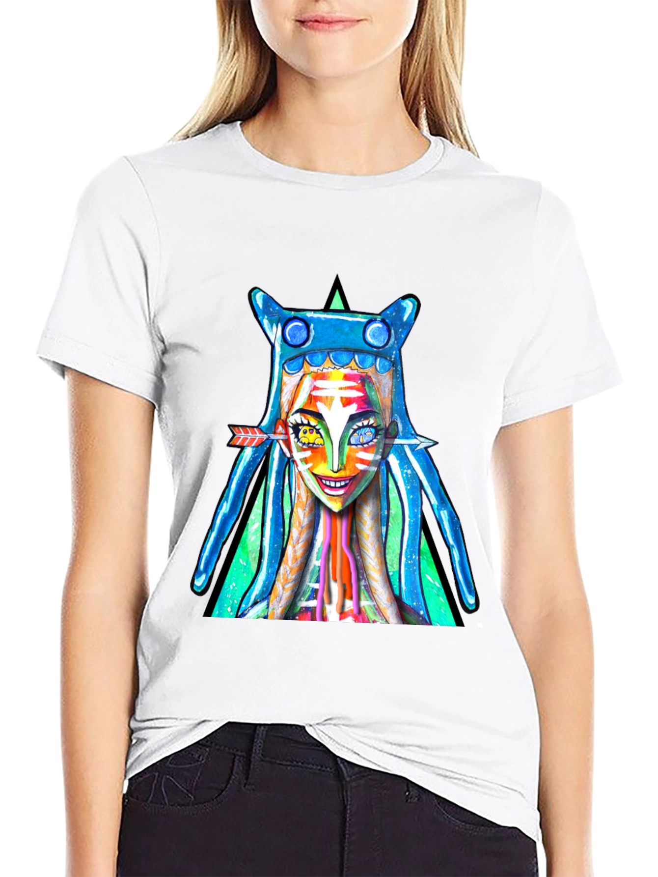 Vibrant Graphic Print Tee - Unique Artistic Design