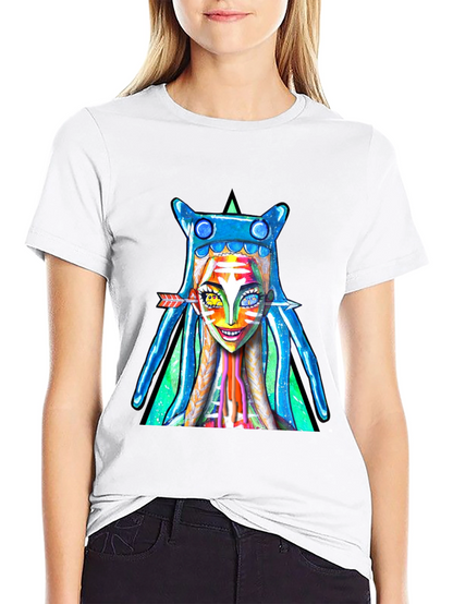 Vibrant Graphic Print Tee - Unique Artistic Design