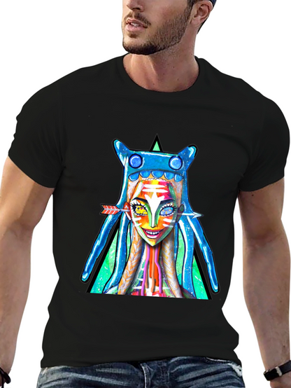 Vibrant Graphic Print Tee - Unique Artistic Design