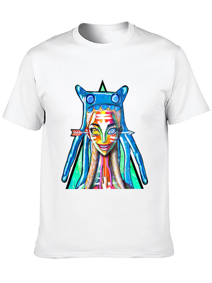 Vibrant Graphic Print Tee - Unique Artistic Design