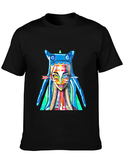 Vibrant Graphic Print Tee - Unique Artistic Design