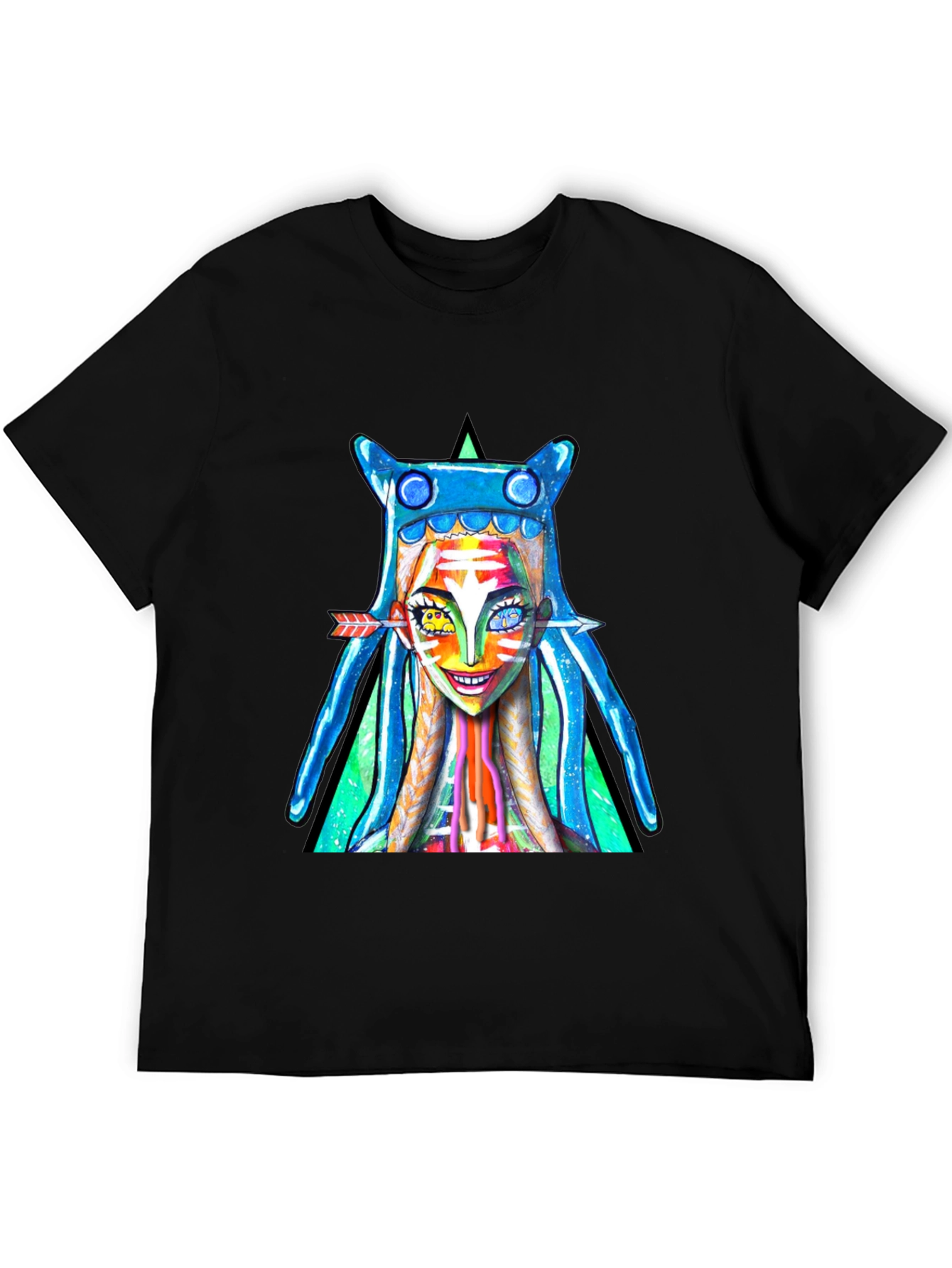 Vibrant Graphic Print Tee - Unique Artistic Design