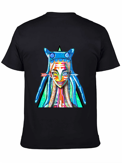 Vibrant Graphic Print Tee - Unique Artistic Design
