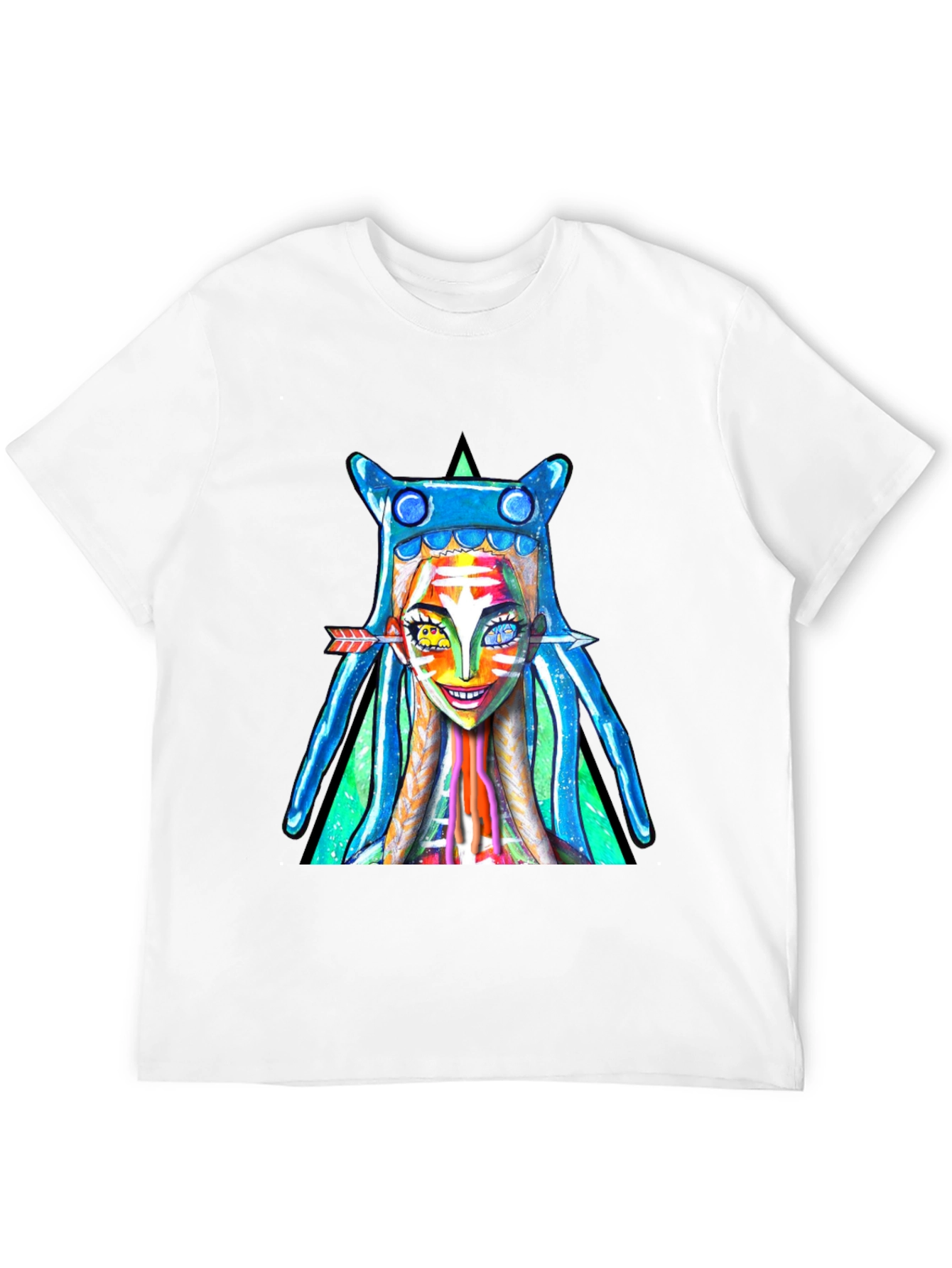 Vibrant Graphic Print Tee - Unique Artistic Design