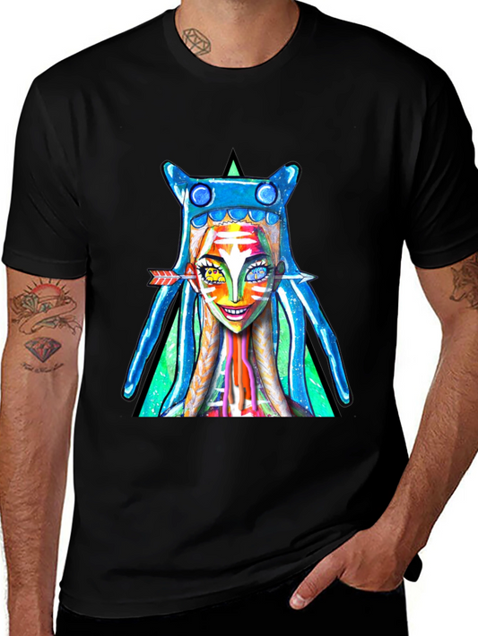 Vibrant Graphic Print Tee - Unique Artistic Design