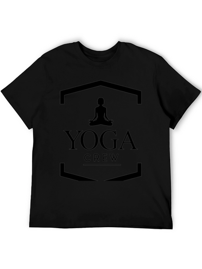 Yoga Crew Black T-Shirt - Meditating Silhouette
