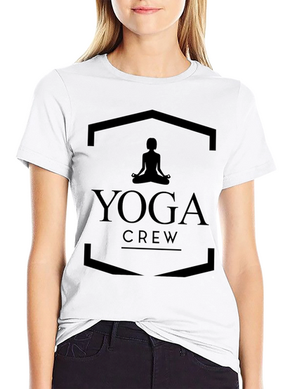 Yoga Crew Black T-Shirt - Meditating Silhouette