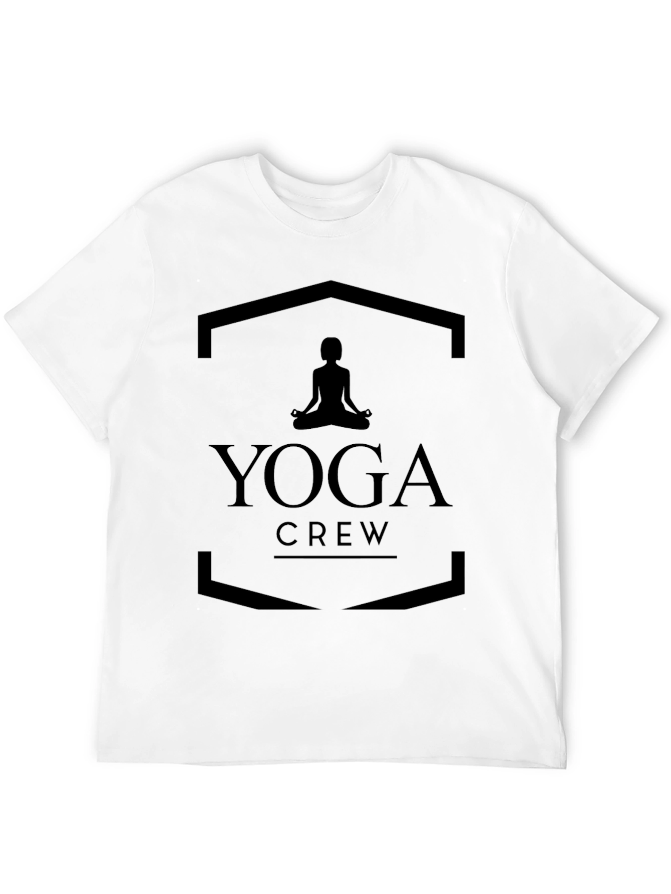 Yoga Crew Black T-Shirt - Meditating Silhouette