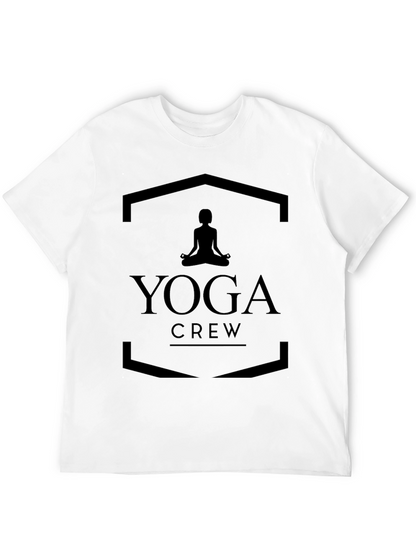 Yoga Crew Black T-Shirt - Meditating Silhouette