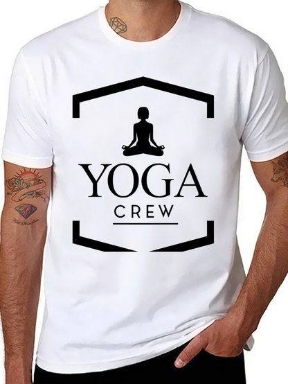 Yoga Crew Black T-Shirt - Meditating Silhouette