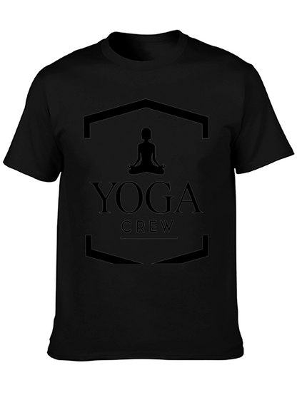 Yoga Crew Black T-Shirt - Meditating Silhouette