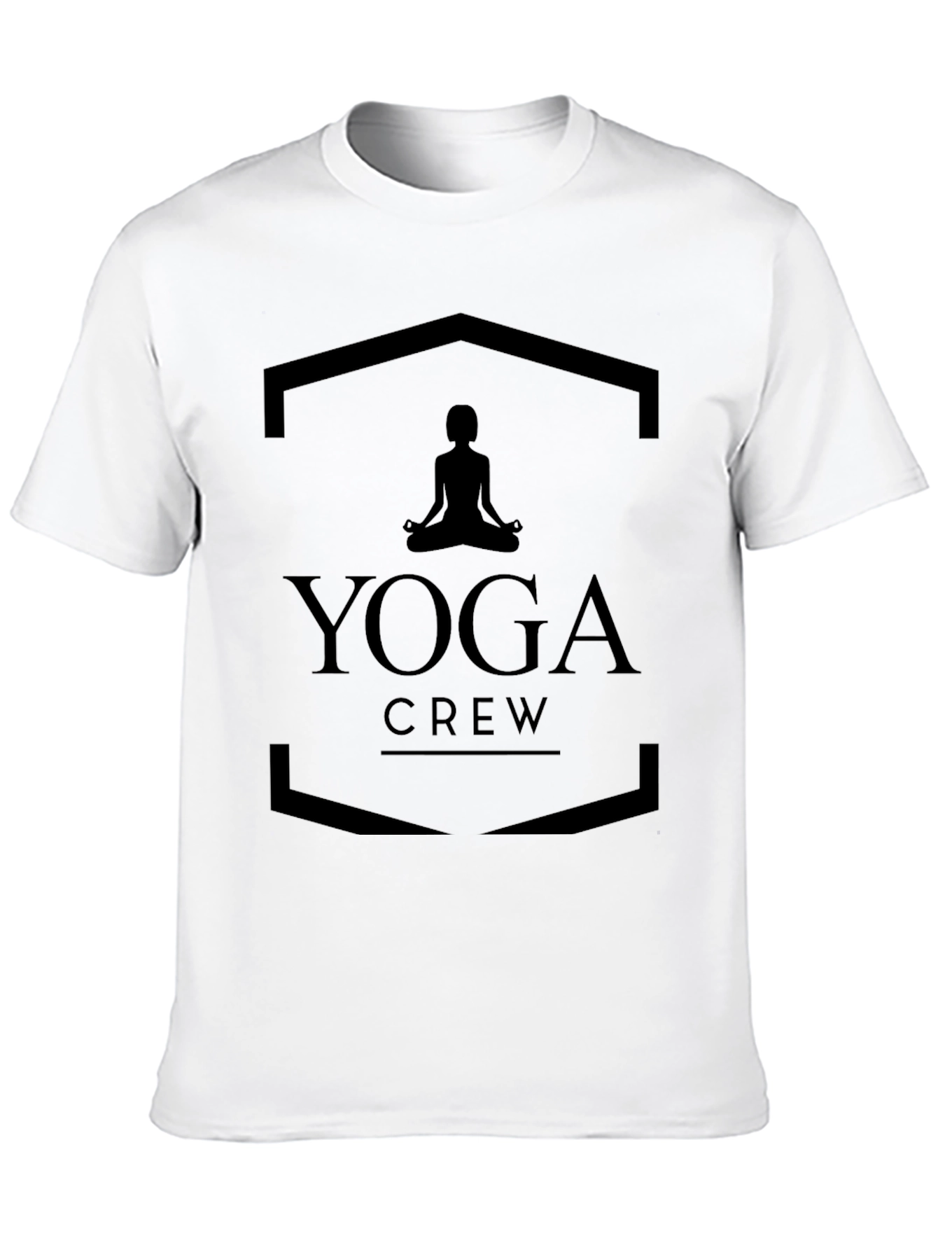 Yoga Crew Black T-Shirt - Meditating Silhouette