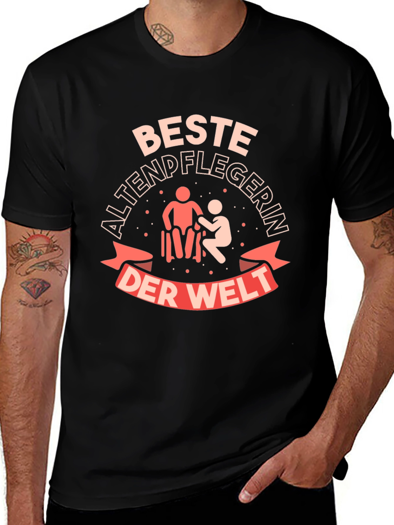 Best Caregiver T-Shirt - Black Cotton