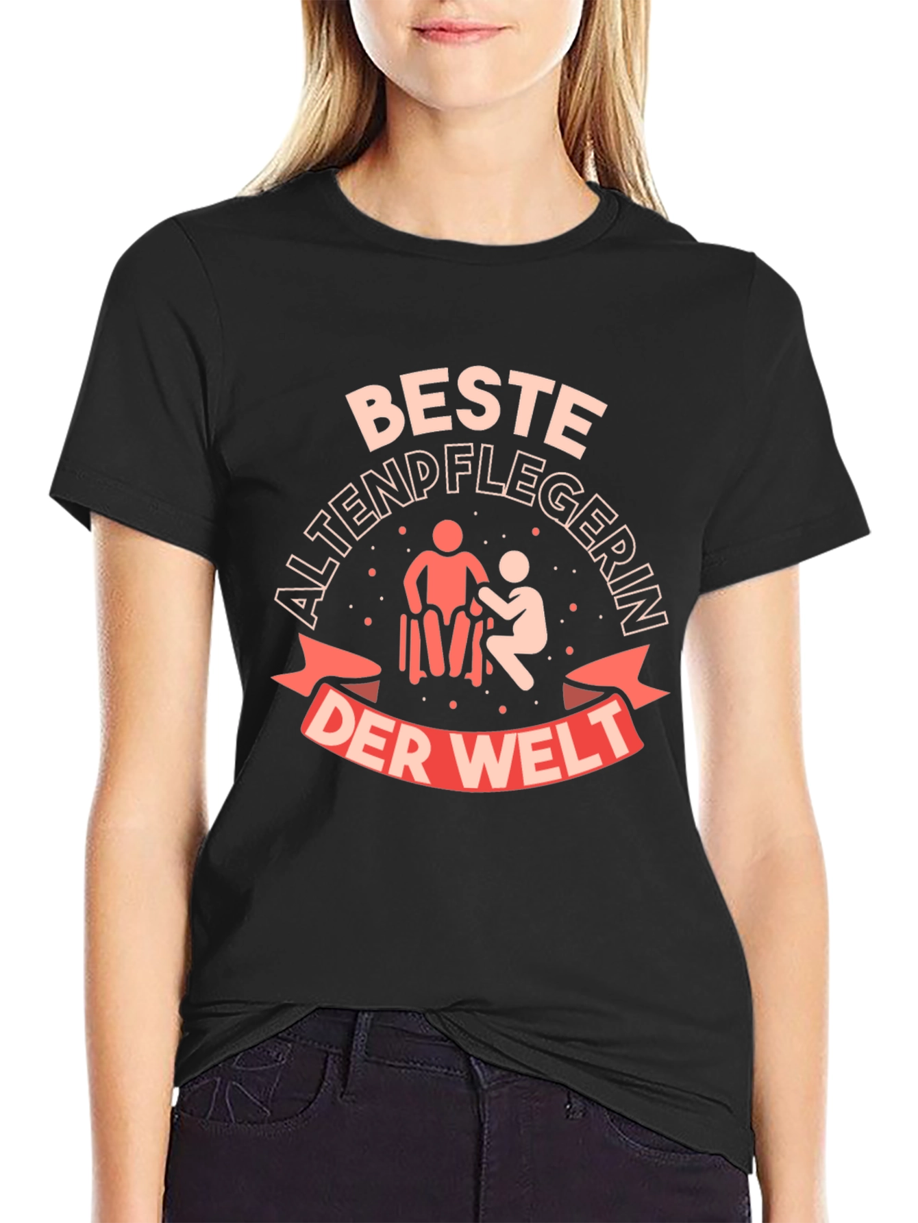 Best Caregiver T-Shirt - Black Cotton