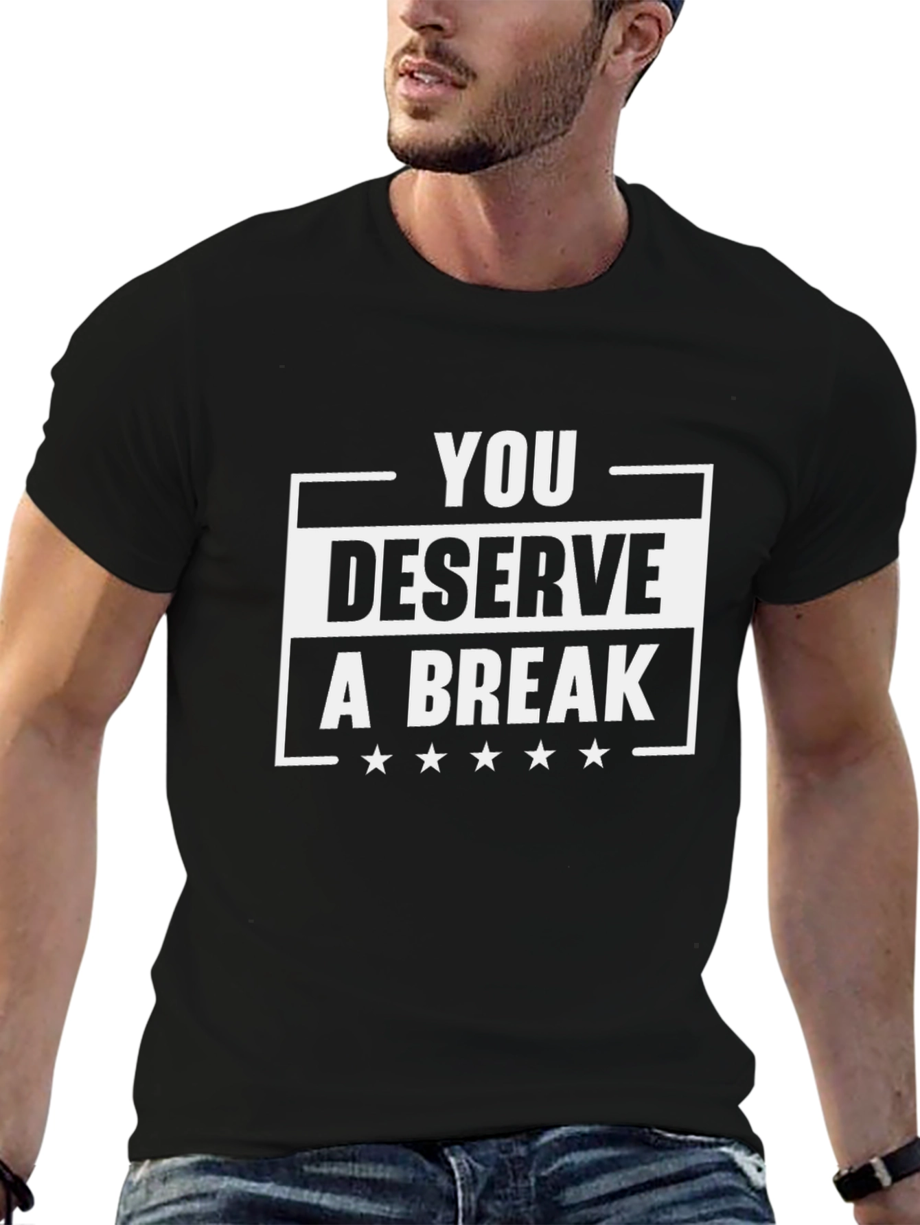You Deserve A Break Black Graphic Tee