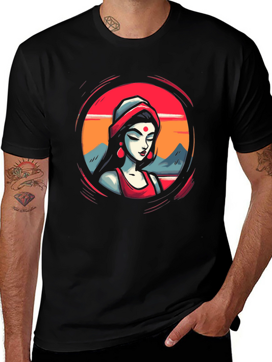 Vibrant Woman Graphic Black T-Shirt