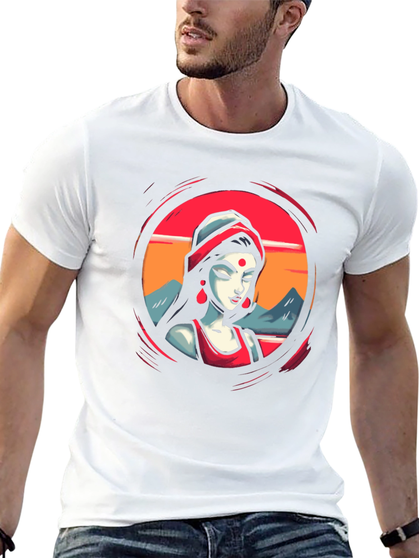 Vibrant Woman Graphic Black T-Shirt