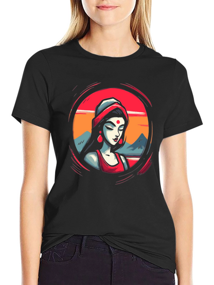 Vibrant Woman Graphic Black T-Shirt