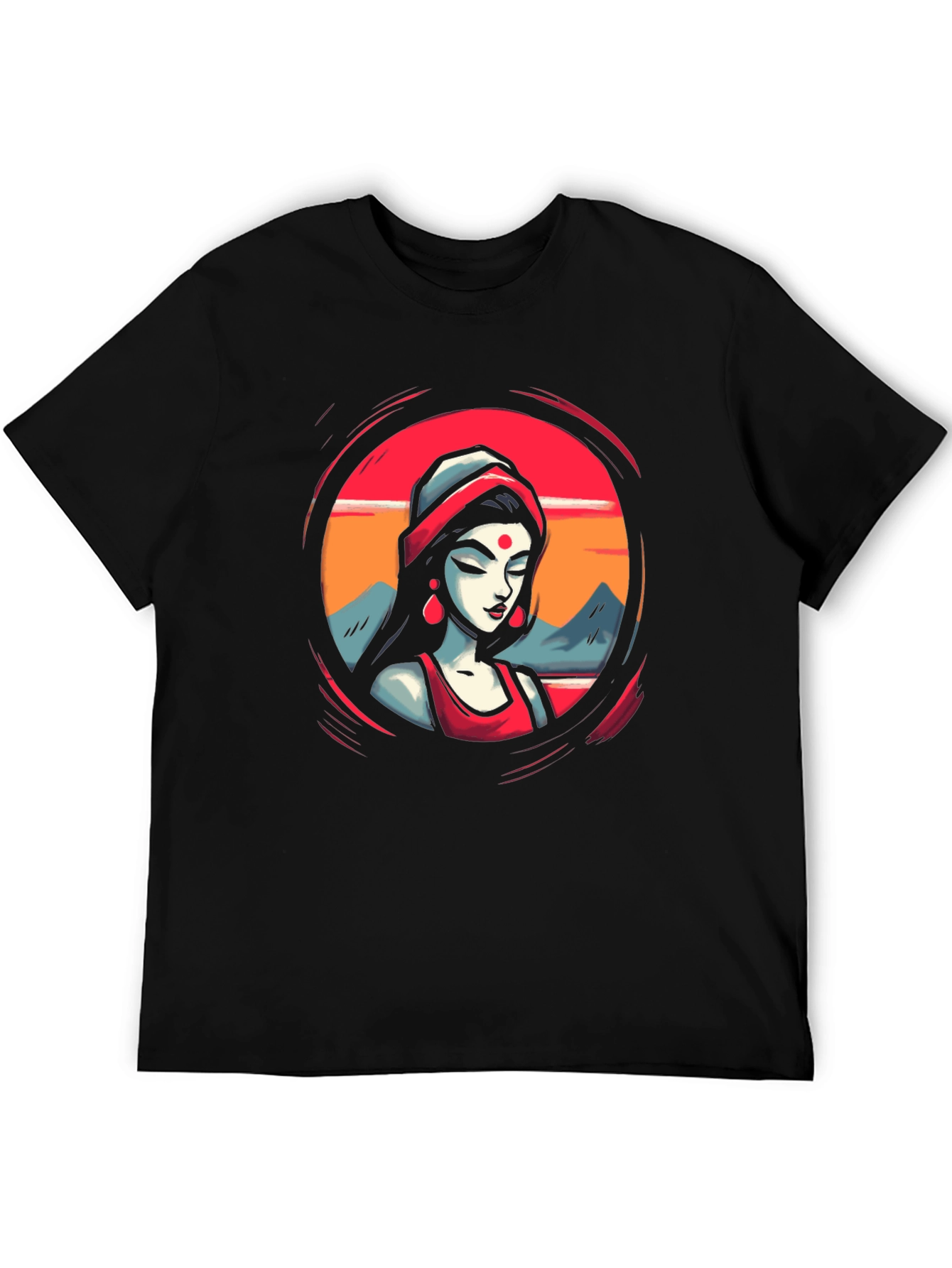 Vibrant Woman Graphic Black T-Shirt