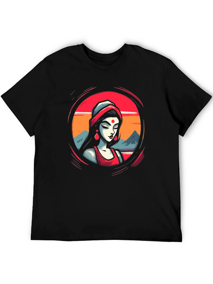 Vibrant Woman Graphic Black T-Shirt