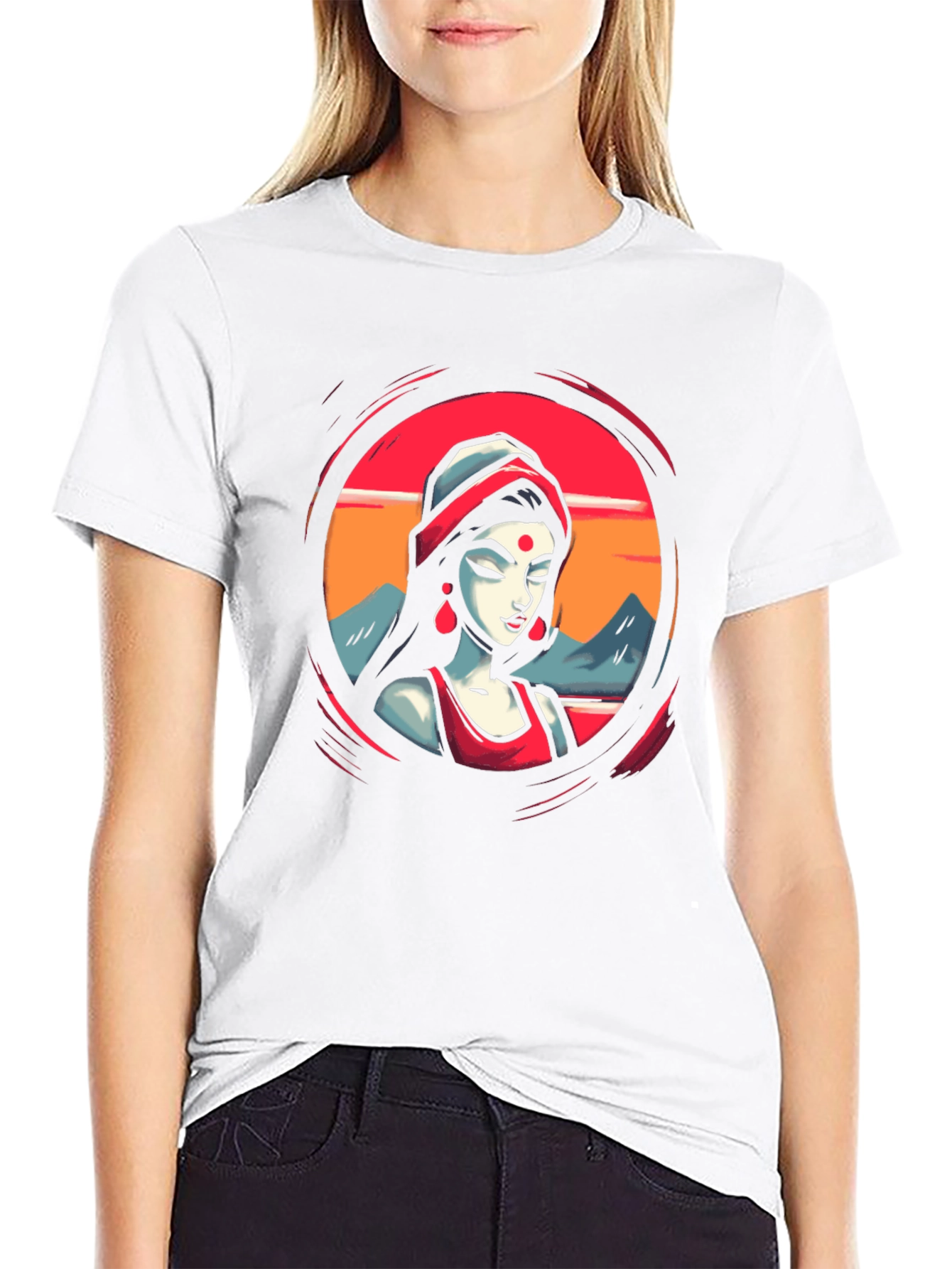 Vibrant Woman Graphic Black T-Shirt