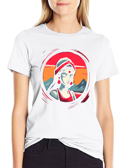 Vibrant Woman Graphic Black T-Shirt