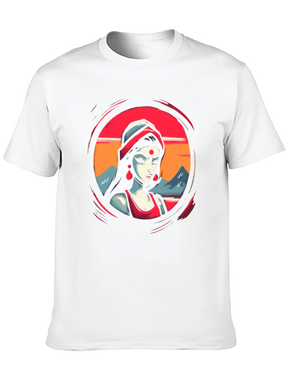 Vibrant Woman Graphic Black T-Shirt